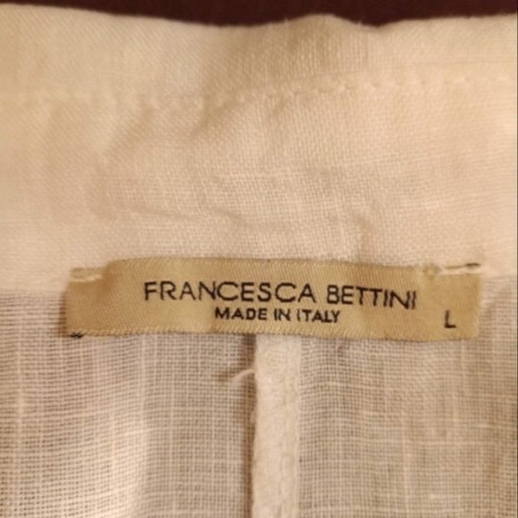 Francesca Bettini Linen Sleeveless Button Up Top SZ Large w/ Sequined detail - Picture 8 of 11